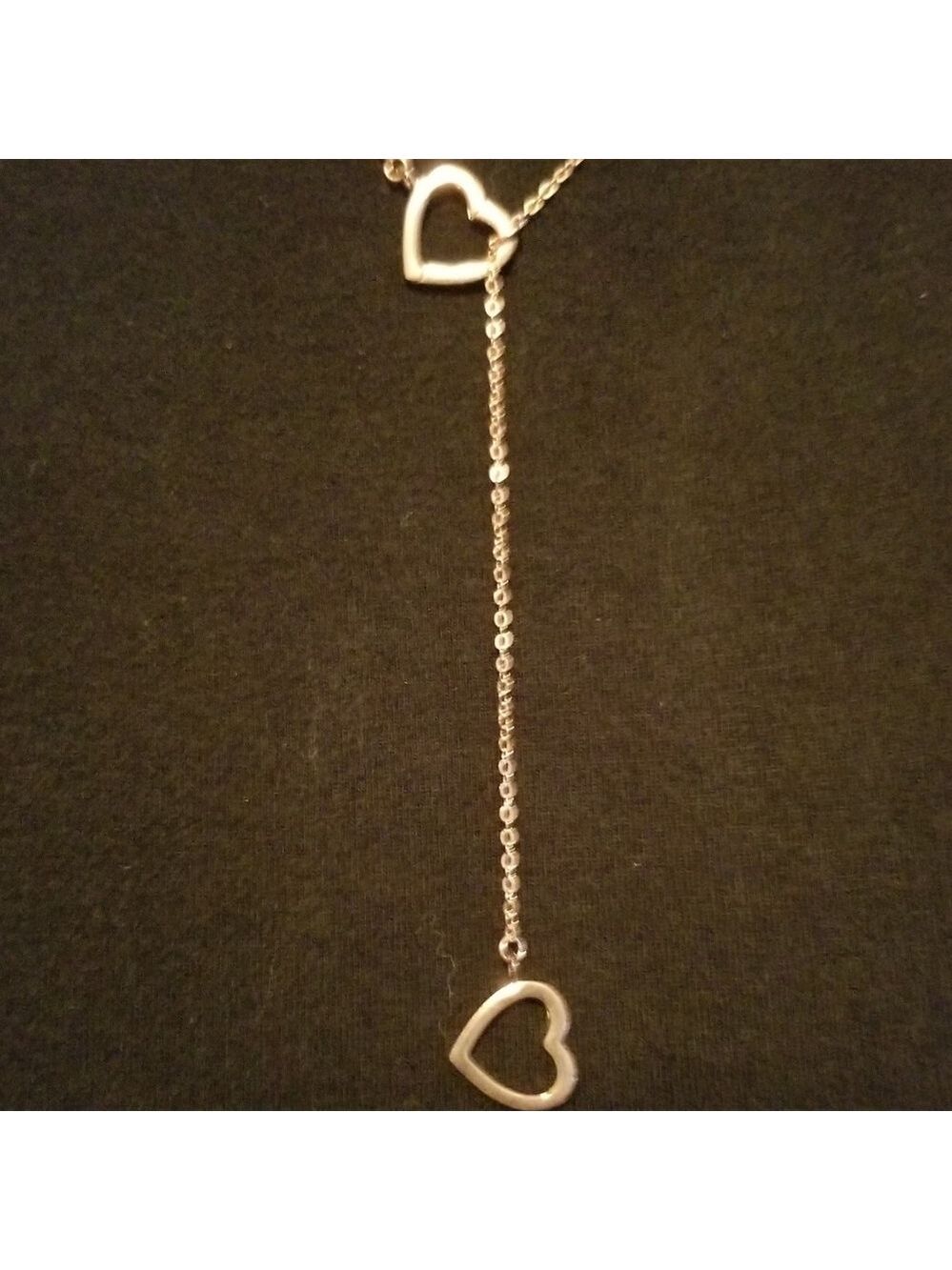 Dangling Hearts 18" Rose Gold Plated Necklace - Picture 3 of 8